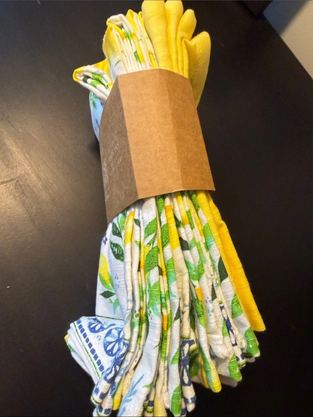 Yellow Lemon Print Napkin Set